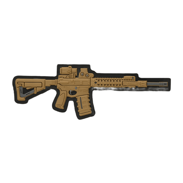 M-Tac AR-15 3D PVC Patch med Velcro til fastgørelse, taktisk design til AR-15 entusiaster, 50 x 60 mm, slidstærk PVC materiale.