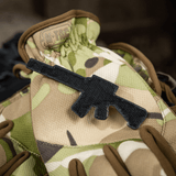 M-Tac AR-15 3D PVC Patch fastgjort til camouflagehanske, med Velcro-bagside, taktisk design til AR-15 entusiaster, 50x60 mm.