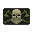 M-Tac Bearded Skull 3D PVC Patch med Velcro, taktisk patch med skægget kranium design, holdbar til militær og udendørs brug.