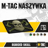 M-Tac Bearded Skull 3D PVC Patch med Velcro fastgørelse og holdbart design, perfekt til militær og outdoor brug.