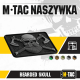 M-Tac Bearded Skull 3D PVC Patch med skæggede kranium motiv til taktik anvendelse med Velcro fastgørelse, holdbar til militær brug.