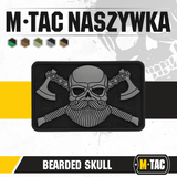 M-Tac Bearded Skull 3D PVC Patch med 3D skægget kranium design, holdbart PVC materiale, med Velcro for nem fastgørelse til tøj og udstyr.