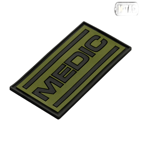M-Tac Patch Medic PVC 3D taktisk medicinsk patch med synlig 3D-effekt, Velcro bagside til uniformer, rygsække og tasker, 70x35 mm