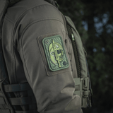 M-Tac Patch Molon Labe 3D PVC på uniform, taktisk morale patch med velcro, inspireret af 300 spartanere. Gummi materiale, 3D-effekt, 108x68 mm.