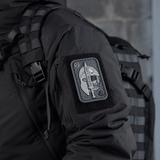 M-Tac Patch Molon Labe 3D PVC på jakke med Velcro-tilsætning, inspireret af 300-spartanere, med realistisk gummi (PVC) 3D-effekt.