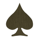 M-Tac Patch Spades Laser Cut, taktisk moralepatch i Cordura 500D, sort spadesymbol, Velcro-bagside, holdbar og perfekt til outdoor-brug.