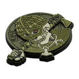 M-Tac Patch Undead Viking 3D PVC, rund ærmemærke i PVC med Velcro, militær og taktisk brug, grøn vikingemotiv.