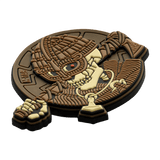 M-Tac Patch Undead Viking 3D PVC, taktik ærme/påsyet patch i brunt design, 50 mm, perfekt til uniformer og armbånd.