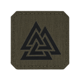 M-Tac Patch Valknut Laser Cut Odin symbol i olivengrøn med detaljeret laserudskæring og Valknut-design påklædningsmærke. Taktisk tilbehør.