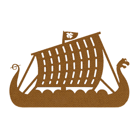 M-Tac Patch Drakkar Laser Cut – Vikingeskib viser et Drakkar, perfekt til uniform eller taske, lavet af Cordura 500D med Velcro fastgørelse.