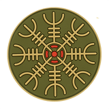 M-Tac Patch Egeshjelm 3D PVC med Helm of Terror vikingesymbol, 55 mm, gummi, Velcro, til montering på uniform eller udstyr.