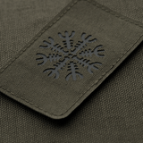 M-Tac Patch Helm of Horror Vandret Laser Cut i holdbar Cordura 500D med ægishjálmur mønster, 80 x 50 mm, med Velcro fastgørelse.