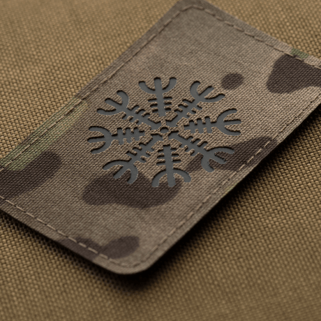 M-Tac Patch Helm of Horror Vandret Laser Cut ægishjálmur på Cordura 500D, ideel til uniform eller taktisk udstyr med Velcro fastgørelse