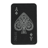M-Tac Patch Ace Of Spades (Broderi) i Cordura 500D med Velcro fastgørelse, ideel til tøj og taktisk udstyr, størrelse 5 x 8 cm.
