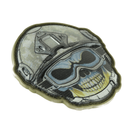 M-Tac Patch Emoji #5 - 3D PVC morale patch med Velcro, skildrer en sjov emoji med taktisk design. Perfekt til tøj eller udstyr, størrelse 6.5 cm.