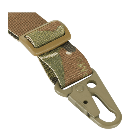 M-Tac Universal Våbenrem med multifunktionelt design, camouflage mønster og metal karabinhage for optimal våbenhåndtering og komfort.