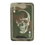 M-Tac Patch Face of War (Broderi) med kraniesymbol og ace of spades design broderet på Cordura 500D materiale, 8.5 x 5.2 cm.