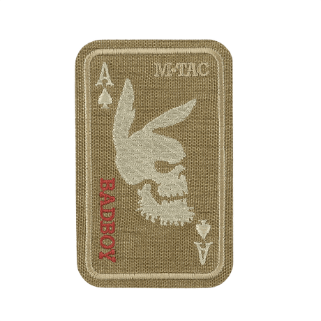 M-Tac Patch Bad Boy (Broderi) med ace of spades motiv og kaninske kranium, broderet på Cordura 500D, fastgøres med Velcro.