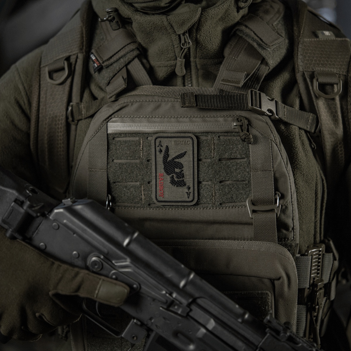 M-Tac Patch Bad Boy (Broderi) på jakke, broderet Cordura 500D, ace of spades, kaninske kranium, symboliserer mod, frihed, Velcro fastgørelse.