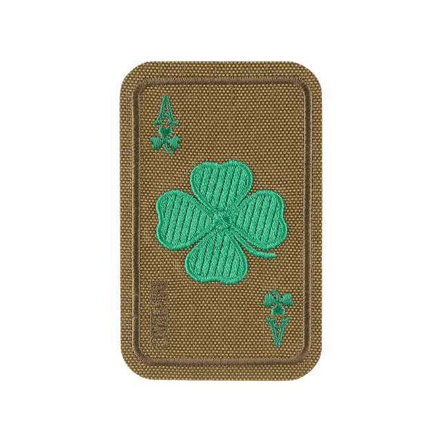 M-Tac Patch Lucky Card (Broderi) med broderet kløverblad i Cordura 500D, symbol på held og beskyttelse. Velcro fastgørelse.