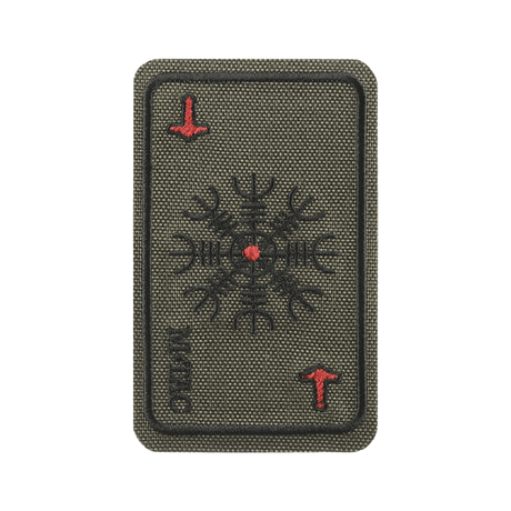 M-Tac Patch Kort Helm of Horror (Broderi) med vikingesymbol ægishjálmur, broderet Cordura 500D, velcrofastgørelse, 8 x 5 cm