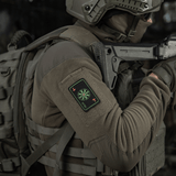 M-Tac Patch Kort Helm of Horror (Broderi) på jakke, broderet Cordura 500D med Ægishjálmur vikingesymbol, til styrke og sejr.