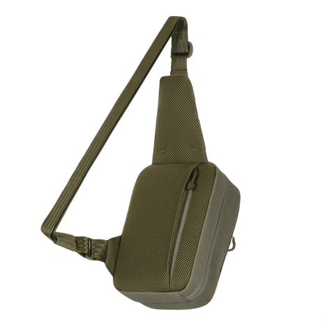 M-Tac Sling Pistol Taske Elite Hex med Velcro i grønt, slidstærkt Cordura materiale, ideel til komfortabel skjult bæring af våben.