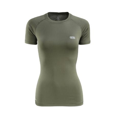 M-Tac T-shirt Ultra Light Polartec Lady i olivengrøn, let og hurtigtørrende Power Dry® materiale, perfekt til træning og fritid.