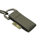 M-Tac Safety Cord med D-ring til sikring af udstyr, spiralformet paracord og PVC, MOLLE-montering, forhindrer tab eller tyveri af genstande.