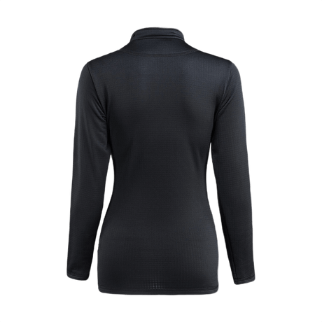 M-Tac Thermal Fleece Shirt Delta Level 2 Lady set bagfra, sort termo-shirt til vinter, lavet af 100% polyester, 250 g/m², åndbar og hurtigtørrende.