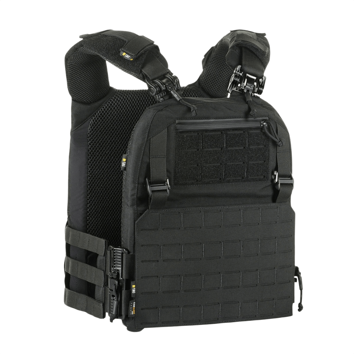 M-Tac Plate Carrier Cuirass FAST QRS XL Gen.II i slidstærk Cordura 500D med justerbare plader og hurtig-lås funktion.