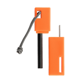 M-Tac Tændstål i orange, essentielt til camping, lavet af magnesiumlegering med 8 mm stål-tænder, perfekt til udendørs brug.