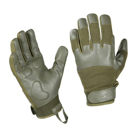 M-Tac Handsker Police Gen.2 - taktiske politihandsker i læder med polstrede håndflader og justerbare Velcro-lukninger.