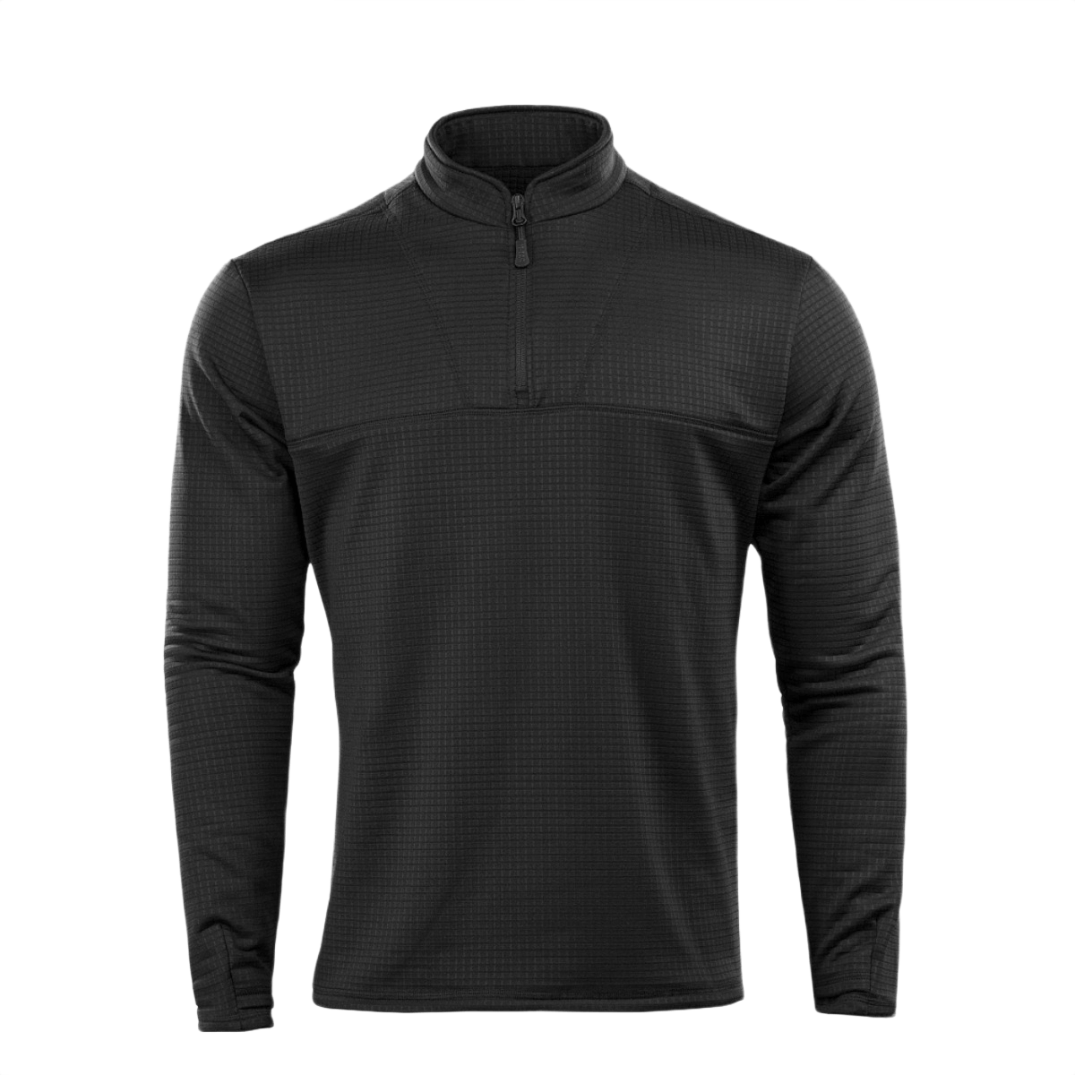 M-Tac Thermal Fleece Trøje Delta Level 2 i sort, designet som andet lag i ECWCS til kolde klimaer, med YKK lynlåse, 100% polyester, 250 g/m².