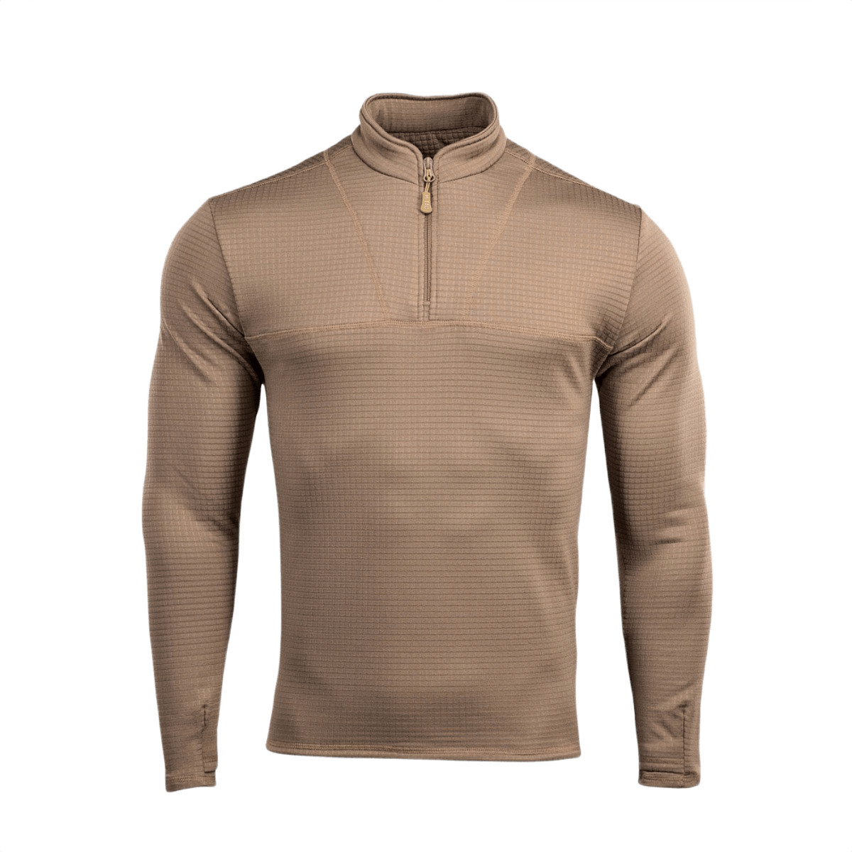 M-Tac Thermal Fleece Trøje Delta Level 2 i sandfarve med YKK-lynlås, designet til kolde og barske klimaer.