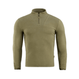 M-Tac Delta Fleece Jakke i olivengrøn, perfekt til udendørs aktiviteter, med tommelhuller for ekstra komfort, lavet af 190 g/m² fleece.