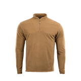 M-Tac Delta Fleece Jakke i lysebrun med tommelhuller, ideel til koldt vejr og udendørs aktiviteter, fremstillet af let og varm fleece.