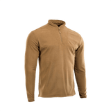M-Tac Delta Fleece Jakke i brun, let og varm, ideel til udendørs aktiviteter, med tommelhuller til ekstra komfort i koldt vejr.