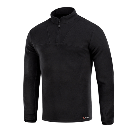 M-Tac Delta Polartec Fleecejakke i sort med halv lynlås, lavet af åndbart Polartec® Micro Series-fleece for varme og komfort.