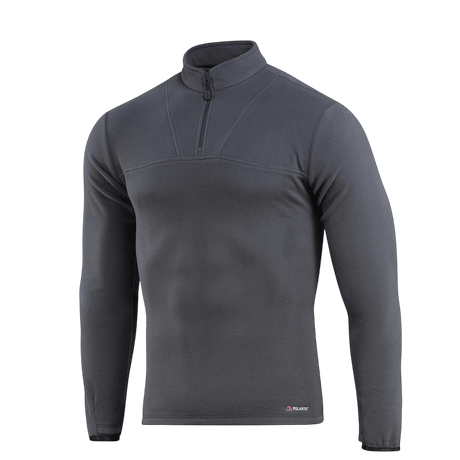 M-Tac Delta Polartec Fleecejakke i grå farve, lavet af 100% polyester for optimal varme og komfort, set forfra.