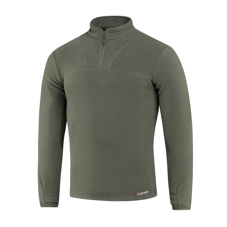 M-Tac Delta Polartec Fleecejakke i olivengrøn farve med halv lynlås, lavet af Polartec® Micro Series-fleece for varme og komfort.