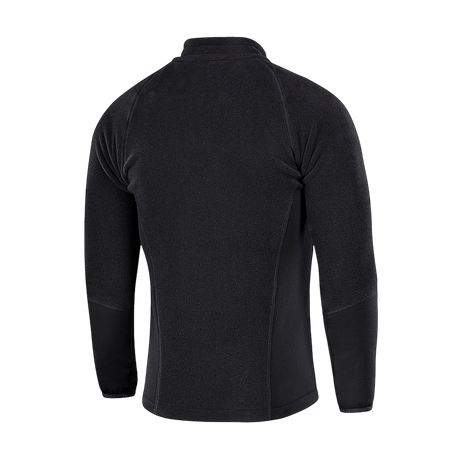 M-Tac Polartec Sport Fleecejakke set bagfra, sort farve, lavet af Polartec 200 Series fleece for varmeisolering og åndbarhed.