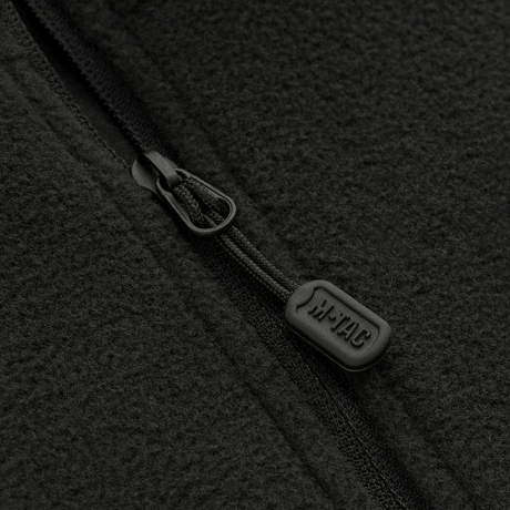 Lynlåsdetalje på M-Tac Delta Polartec Fleecejakke Dame i sort fleece