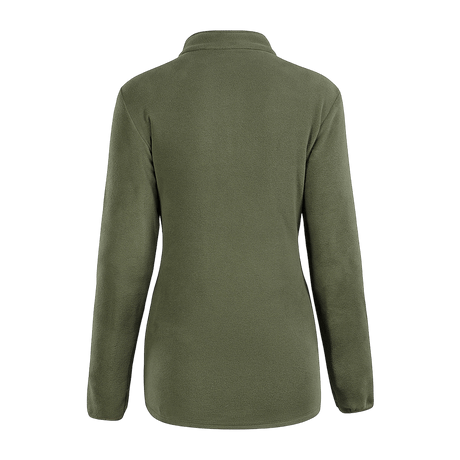 M-Tac Delta Polartec Fleecejakke Dame set fra bagsiden, olivengrøn, fremstillet af blød og åndbar Polartec® Micro Series-fleece.
