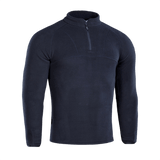 M-Tac Delta Polartec Raglan Jakke i sort fleece med høj krave og halv lynlås til udendørs aktiviteter