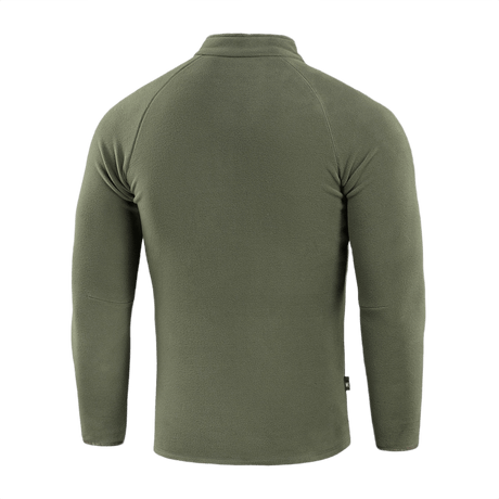 M-Tac Delta Polartec Raglan Jakke set bagfra i grøn fleece materiale, ideel til udendørsaktiviteter og hverdag, med høj krave og raglan ærmer.