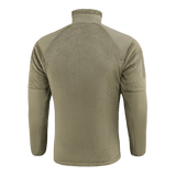 M-Tac Battle Fleece Polartec Jakke set bagfra med anatomisk pasform og slidbeskyttelse, ideel til militær og politi brug.