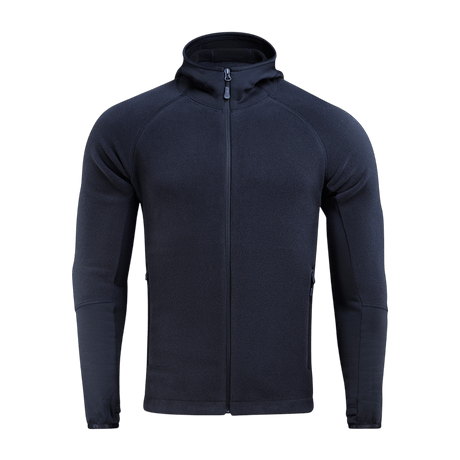 M-Tac Polartec Sport Hættetrøje i sort, fremragende varmeisolering og åndbarhed, ideel til fysisk aktivitet og skiftende vejrforhold.