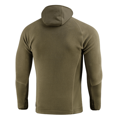 M-Tac Polartec Sport Hættetrøje set bagfra, fremstillet af varmeisolerende og åndbart Polartec®-materiale, ideel til sport og fritid.