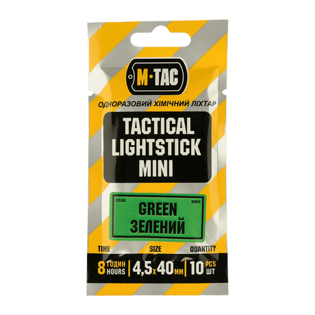 M-Tac Light Sticks 4,5x40 mm (10 stk) grønne lysstav lys op til 8 timer, ideelle til nødsituationer, markering eller signalering.